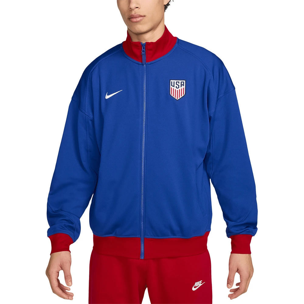 Veste entièrement zippée Nike Royal USMNT 2024 Academy Pro Anthem pour homme