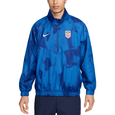 Men's Nike Royal USMNT Windrunner Anorak Half-Zip Jacket