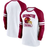 T-shirt à manches longues raglan Nike Washington Football Team Throwback pour Homme - Blanc/Bourgogne