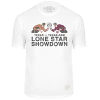 T-shirt rétro original pour homme de marque blanc Texas Longhorns contre A&M Aggies Lonestar Showdown