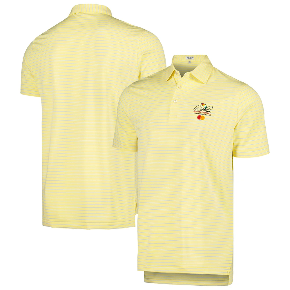 Men's Peter Millar  Yellow Arnold Palmer Invitational Drum Stripe Performance Jersey Polo