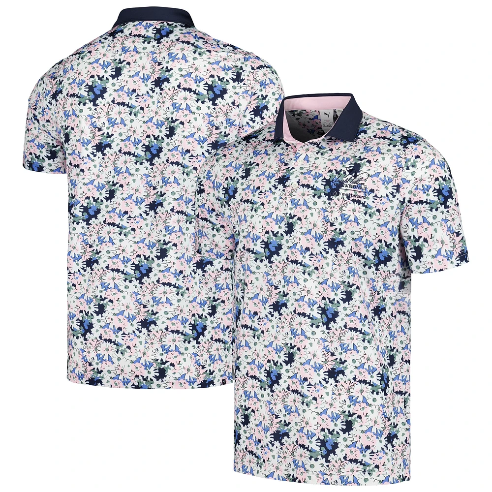 Men's Puma Navy Arnold Palmer Invitational Floral MATTR Polo