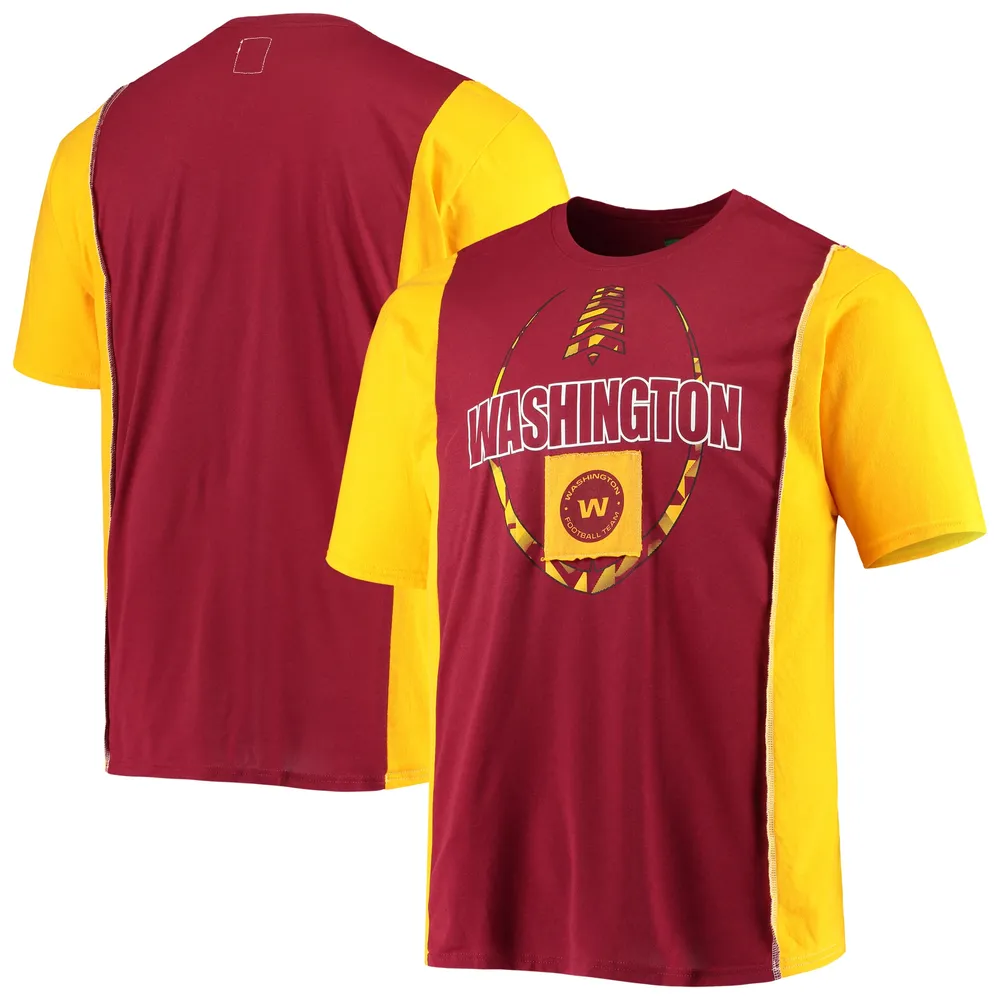 Refried Apparel Men's Refried Apparel Burgundy/ Washington Football Team  Sustainable Upcycled Split T-Shirt