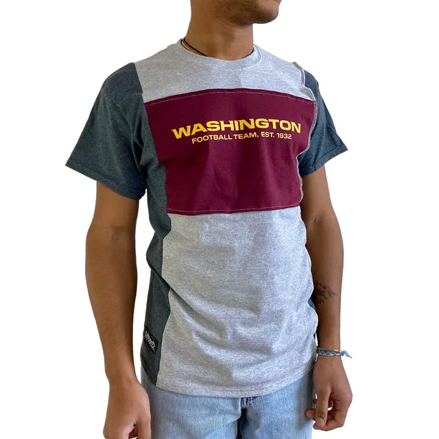 Men's Refried Apparel Burgundy/ Washington Football Team Sustainable  Upcycled Split T-Shirt