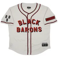 Men's Rings & Crwns #8 Red Birmingham Black Barons Mesh Replica V-Neck Jersey Size: Small