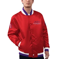 Men's Starter x MSX by Michael Strahan Red Super Bowl LVIII The Fountain Full-Snap Satin Jacket