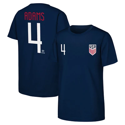 T-shirt avec nom et numéro USMNT bleu marine Tyler Adams pour hommes