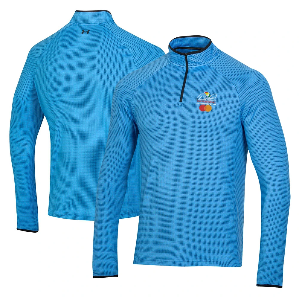 Under Armour Arnold Palmer Invitational T2 pour hommes - Haut pull à demi-zip vert imprimé demi-lune bleu