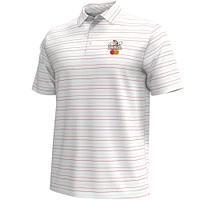 Men's Under Armour  White Arnold Palmer Invitational T2 Green Trace Stripe Polo