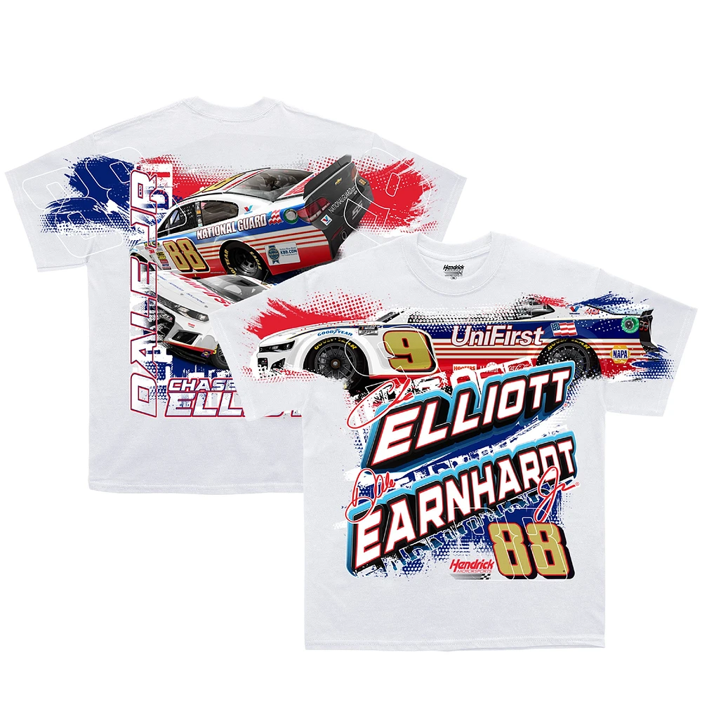 Men's  White Hendrick Motorsports Unifirst/National Guard Total Print T-Shirt