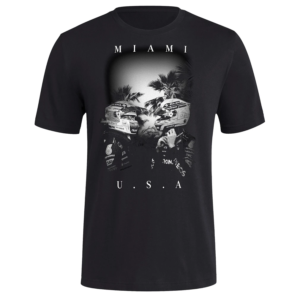 T-shirt adidas noir Mercedes-AMG Petronas F1 Team 2025 Miami Grand Prix Fresh pour homme