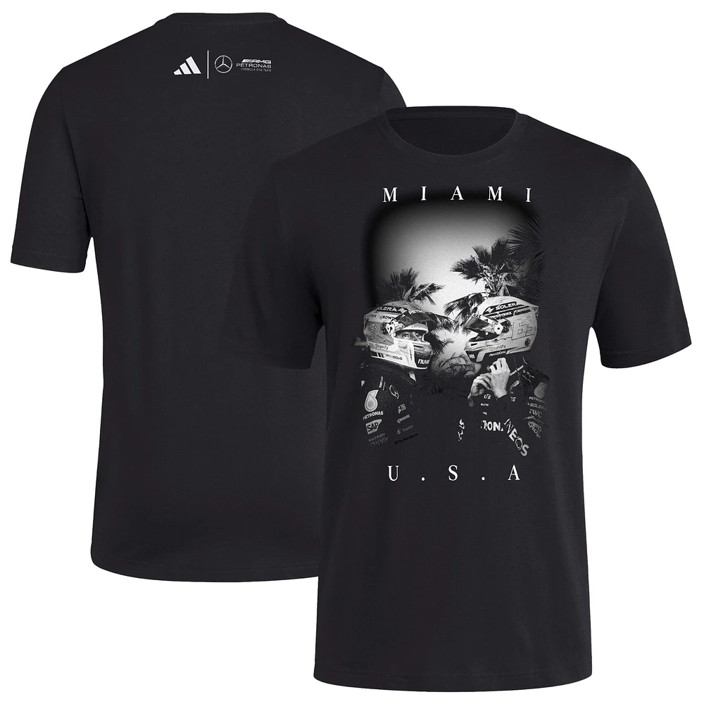 T-shirt adidas noir Mercedes-AMG Petronas F1 Team 2025 Miami Grand Prix Fresh pour homme