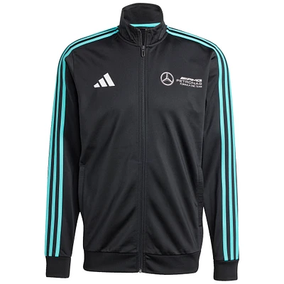 Veste de survêtement zippée intégrale adidas noire pour homme Mercedes-AMG Petronas F1 Team Fan Wear DNA Alphaskin
