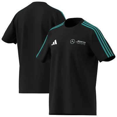 T-shirt adidas noir pour homme avec logo DNA Alphaskin de l'équipe Mercedes-AMG Petronas F1