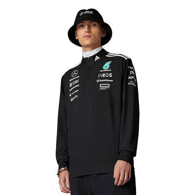 Sweat-shirt à capuche zippé Mercedes-AMG Petronas F1 Team noir adidas pour homme
