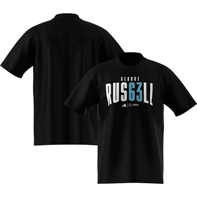 Men's adidas George Russell Black Mercedes-AMG Petronas F1 Team Driver Wear T-Shirt