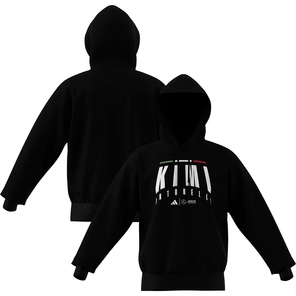 Sweat à capuche noir adidas Kimi Antonelli pour homme, modèle pilote Mercedes-AMG Petronas F1 Team