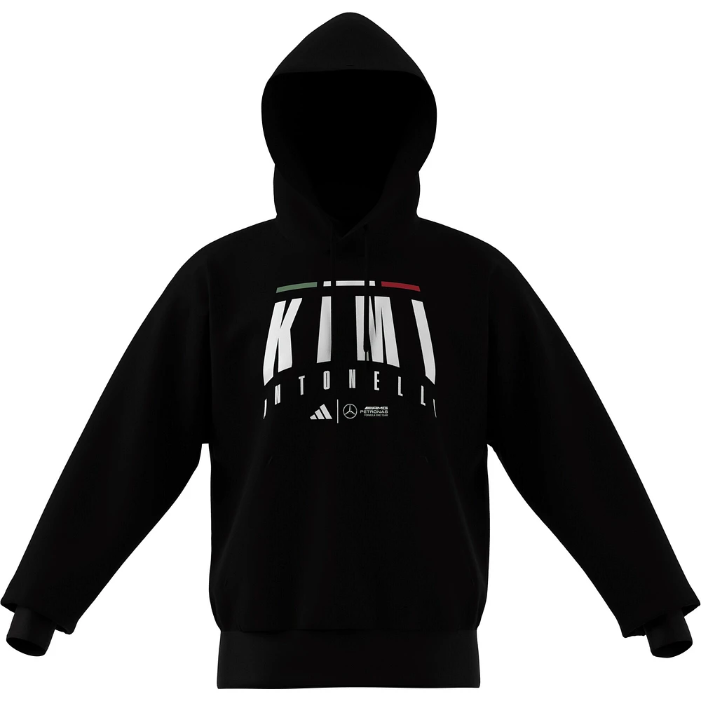 Sweat à capuche noir adidas Kimi Antonelli pour homme, modèle pilote Mercedes-AMG Petronas F1 Team