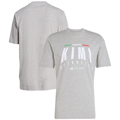 Men's adidas Kimi Antonelli Gray Mercedes-AMG Petronas F1 Team Driver Wear T-Shirt