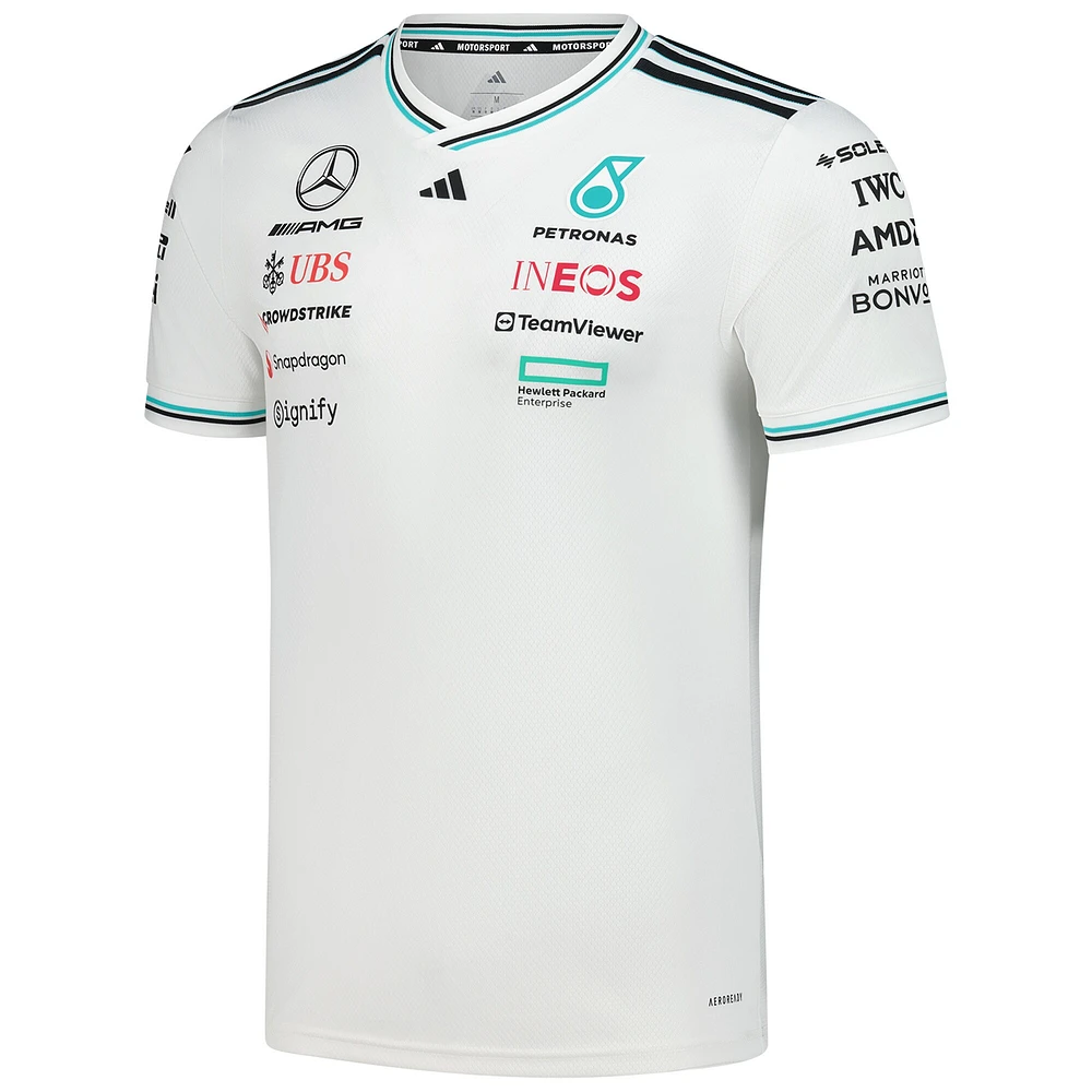 Maillot de pilote l'équipe Mercedes-AMG Petronas F1 blanc adidas pour homme