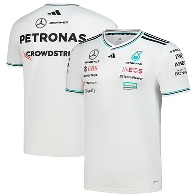 Maillot de pilote l'équipe Mercedes-AMG Petronas F1 blanc adidas pour homme