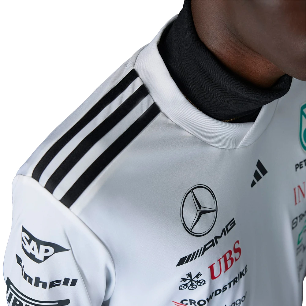 Maillot réplique de pilote l'équipe Mercedes-AMG Petronas F1 blanc adidas pour homme