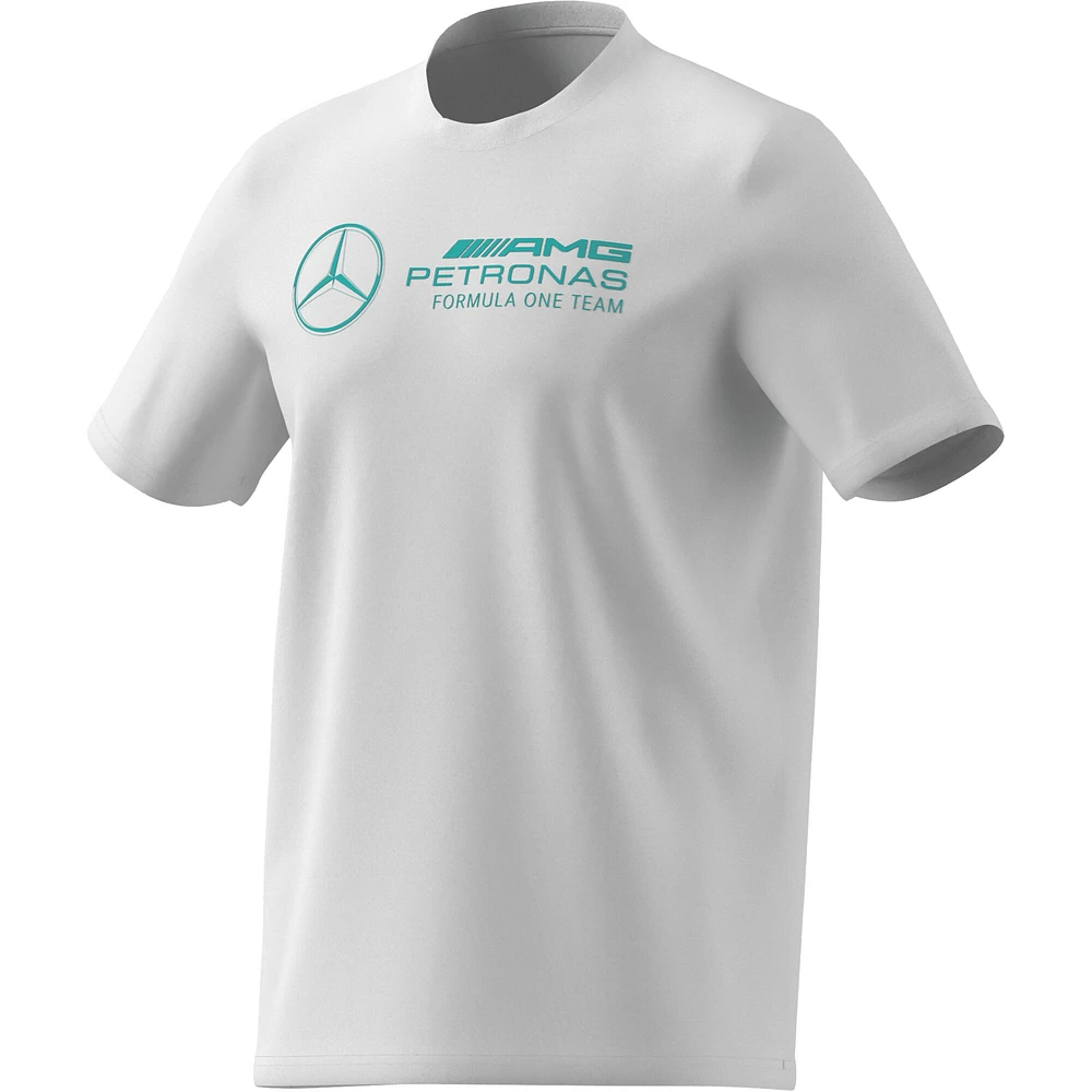 T-shirt adidas blanc pour homme avec imprimé graphique Mercedes-AMG Petronas F1 Team Fan Wear DNA Alphaskin