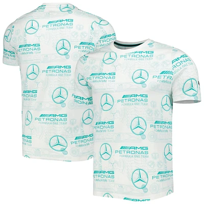 T-shirt Puma Mercedes-AMG Petronas F1 Team blanc imprimé sur l'ensemble pour homme