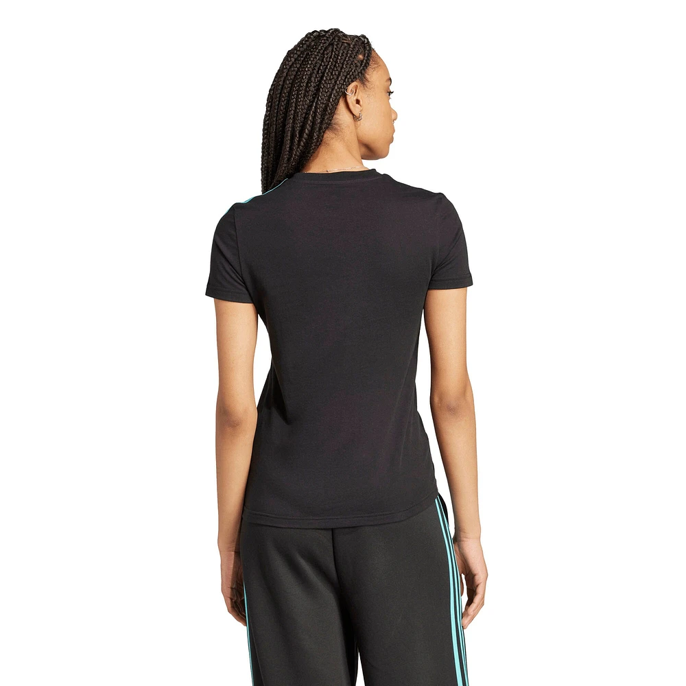 T-shirt adidas noir pour femme avec logo DNA Alphaskin de l'équipe Mercedes-AMG Petronas F1