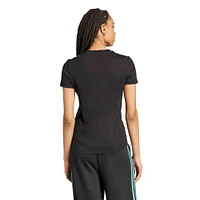 T-shirt adidas noir pour femme avec logo DNA Alphaskin de l'équipe Mercedes-AMG Petronas F1
