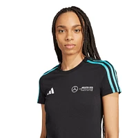T-shirt adidas noir pour femme avec logo DNA Alphaskin de l'équipe Mercedes-AMG Petronas F1