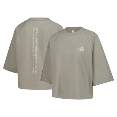 Women's adidas Olive Mercedes-AMG Petronas F1 Team Fan Wear Premium Oversized T-Shirt