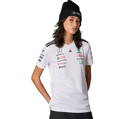 Women's adidas White Mercedes-AMG Petronas F1 Team Driver Wear Replica Jersey