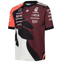 Youth adidas  Dark Red Mercedes-AMG Petronas F1 Team 2025 Miami Grand Prix Driver Replica Jersey
