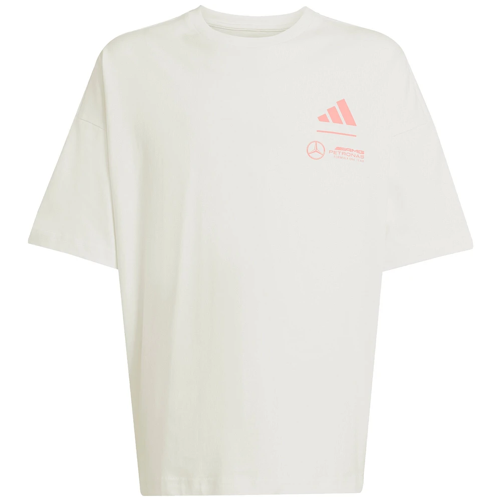T-shirt adidas blanc pour jeune Mercedes-AMG Petronas F1 Team 2025 Miami Grand Prix Pack
