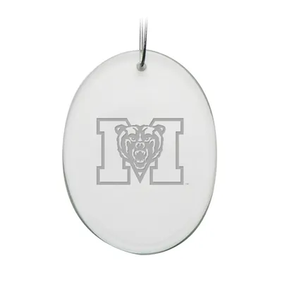 Mercer Bears 2.75'' x 3.75'' Oval Glass Ornament