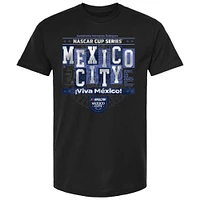 T-shirt noir NASCAR pour homme, motif course de Mexico