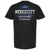 T-shirt noir NASCAR pour homme, motif course de Mexico