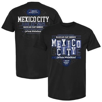 T-shirt noir NASCAR pour homme, motif course de Mexico