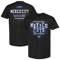 T-shirt noir NASCAR pour homme, motif course de Mexico