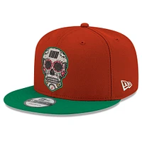 Men's New Era Red/Green NASCAR Mexico City Race Sugar Skull 9FIFTY Snapback Hat