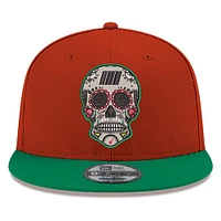 Men's New Era Red/Green NASCAR Mexico City Race Sugar Skull 9FIFTY Snapback Hat