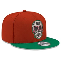 Men's New Era Red/Green NASCAR Mexico City Race Sugar Skull 9FIFTY Snapback Hat
