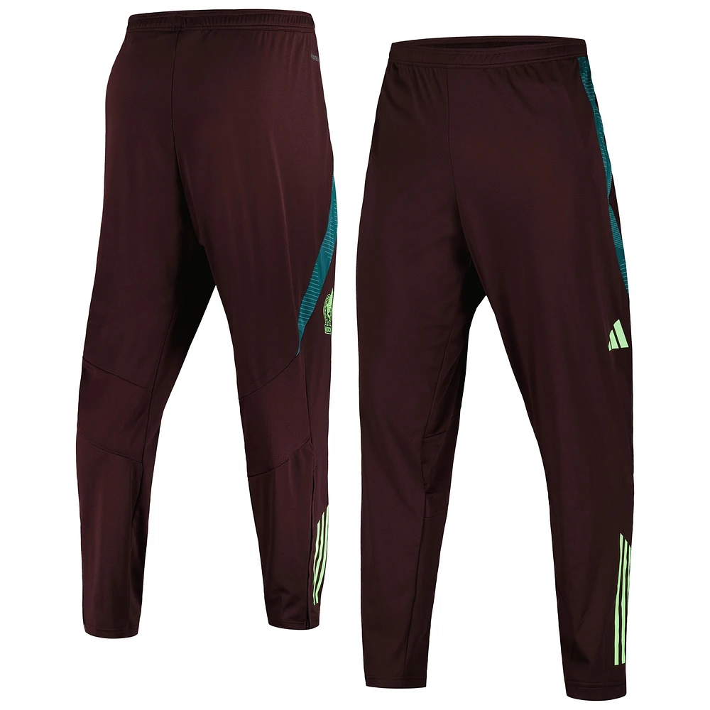 Pantalon d'entraînement adidas bordeaux pour homme de l'équipe nationale du Mexique 2024 AEROREADY