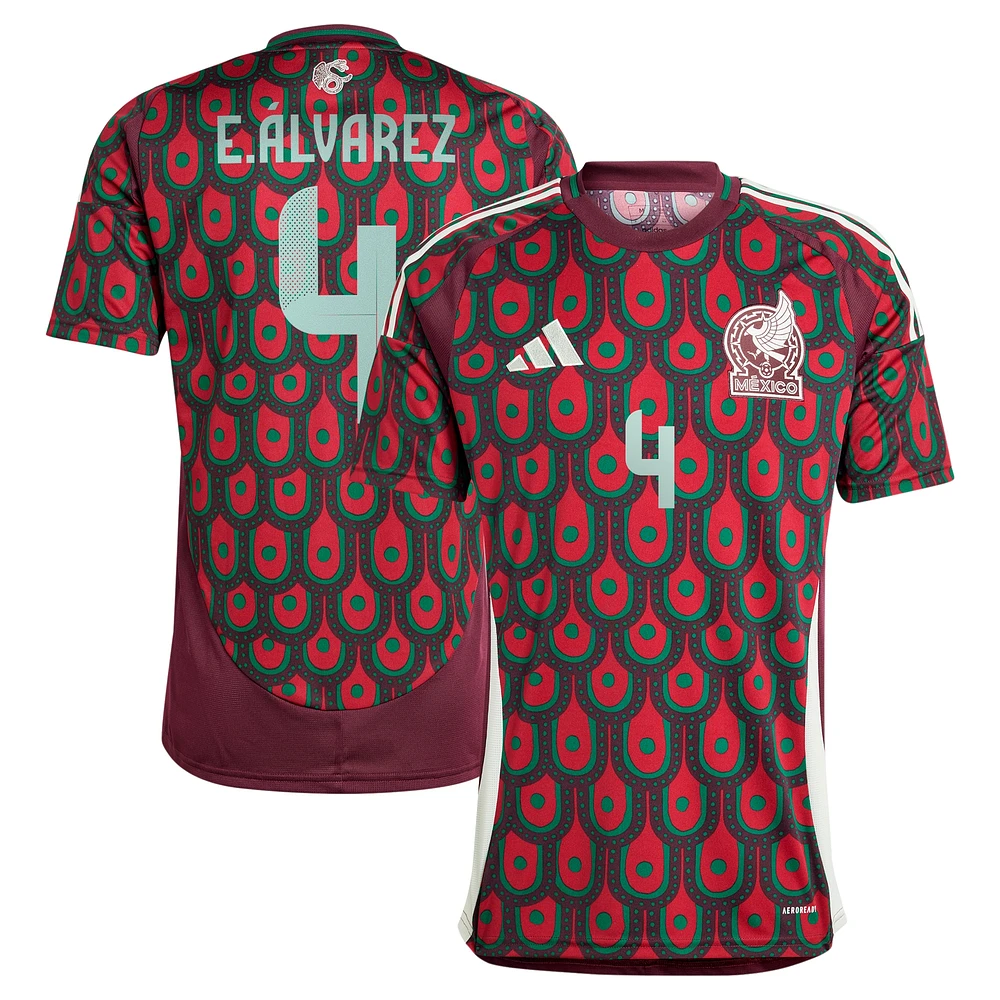 Maillot de joueur réplique à domicile l'équipe nationale du Mexique 2024 adidas Edson Alvarez bordeaux pour hommes