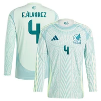 Men's adidas Edson Alvarez Green Mexico National Team 2024 Away Replica Player Long Sleeve Jersey