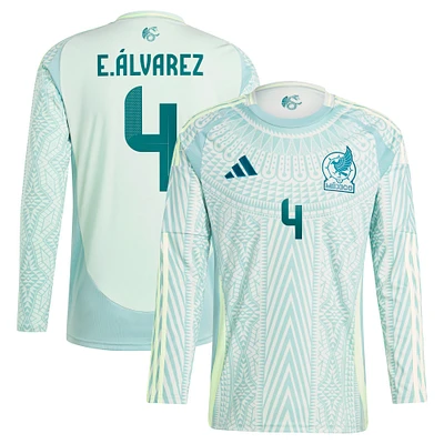 Maillot adidas Edson Alvarez vert à manches longues de l'équipe nationale du Mexique 2024 pour hommes