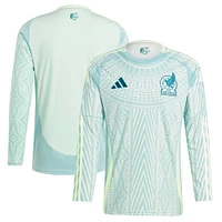 Maillot adidas à manches longues pour homme, réplique de l'équipe nationale du Mexique 2024 extérieur, vert