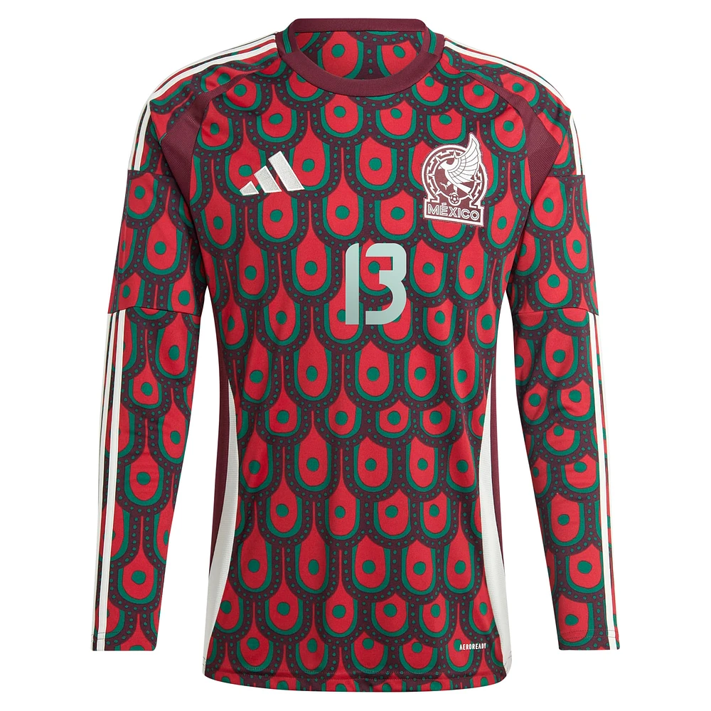 Men's adidas Guillermo Ochoa Burgundy Mexico National Team 2024 Home Replica Player Long Sleeve Jersey