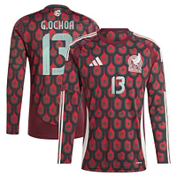 Maillot adidas Guillermo Ochoa bordeaux à manches longues pour homme de l'équipe nationale du Mexique 2024 domicile Replica Player